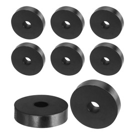 QUARKZMAN Pack of 8 Rubber Washers Rubber Spacer 40 mm Outer Diameter 10 mm Inner Diameter 10 mm Thick Rubber Spacer Round Spacer Sleeves for Home Car Accessories Black