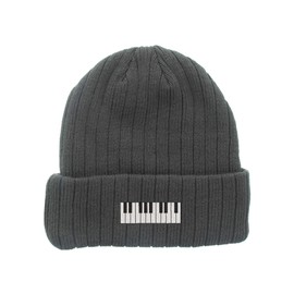 FB- Piano keys embroidered fleece beanie, insulated winter beanie, custom make beanie, cool gift (GREY) (GREY)