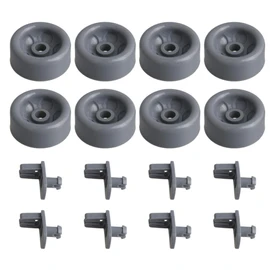BQLZR 45 x 20mm Gray WD12X10136 Dishwasher Roller Wheels Dishwasher Lower Rack Roller Replace WD12X10136 AP3676228 WD12X10107 Pack of 8