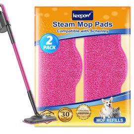 KEEPOW Microfiber Reusable Steam Mop Pads Compatible with Schenley Steam Mop 2 Pack