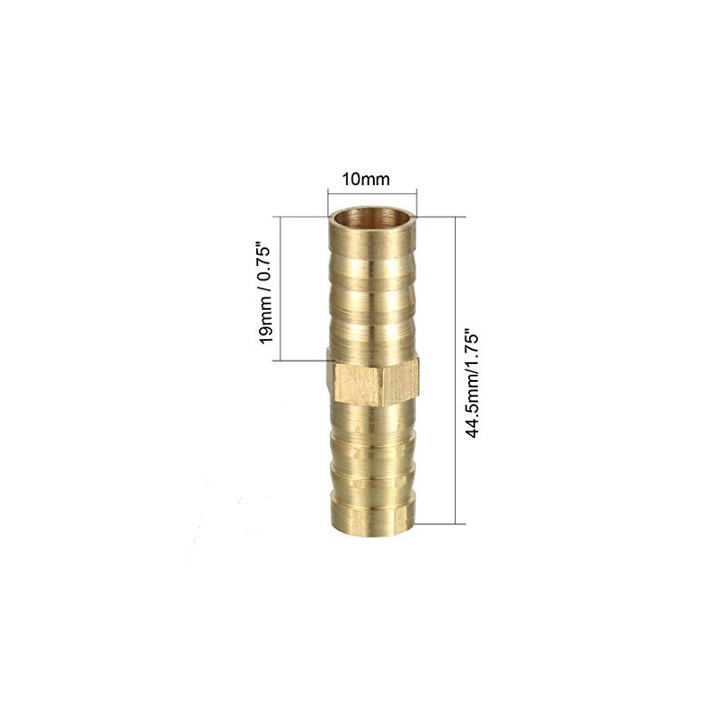sourcing map 12mm Brass Barb Hose Fitting Straight Connector Coupler