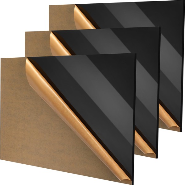 Wenqik 3 Pcs Black Acrylic Sheet 11.8" x 23.6" x