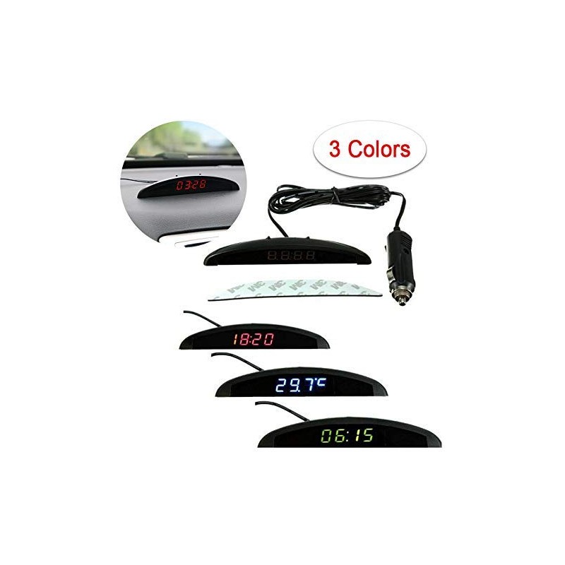 MACHSWON Car Temperature Clock, Universal Auto Dashboard Digital Clock Thermometer