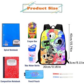 Anime Backpack for School Kids, Cute Cartoon Printed Themed Bookbag, High Capacity Children's Rucksack, Lightweight School Backpack for Boys & Girls Ages 6-14 Years（40 x 30 x 13cm）, Gift for Kids