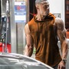 Babioboa Men's Workout Hooded Tank Tops Athletic Sleeveless Hoodie Quick