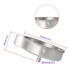 Ohamtes 1Pcs cutting diameter 120mm(4-3/4") diamond drill bits, hollow drill bits, hole saw diamond bits, suitable for opening holes in glass, ceramics, marble and other materials