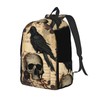 FYCFSLMY Edgar Allan Poe The Raven Skull Backpack with Adjustable