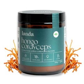 LANDA | Extracto en Polvo de Hongo Cordyceps Orgánico 100g | Orgánico 10:1 | Energía y Resistencia Física | Apoyo Respiratorio | Protección Antioxidan