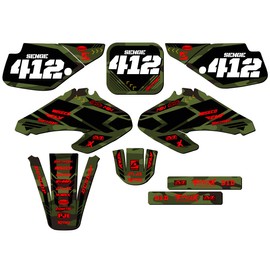2001-2003 XR 70 Apache Green Senge Graphics Complete Kit with Rider I.D. Compatible with Honda