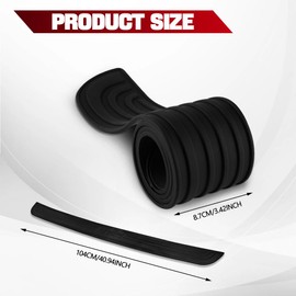HEVLE Car Rear Bumper Protector Guard, Vehicle Bumper Protection Strip, Rubber Trunk Door Entry Guards, 41" Universal Trunk Door Sill Protector Car Exterior Accessories for Car (Black-Sport, 104cm)