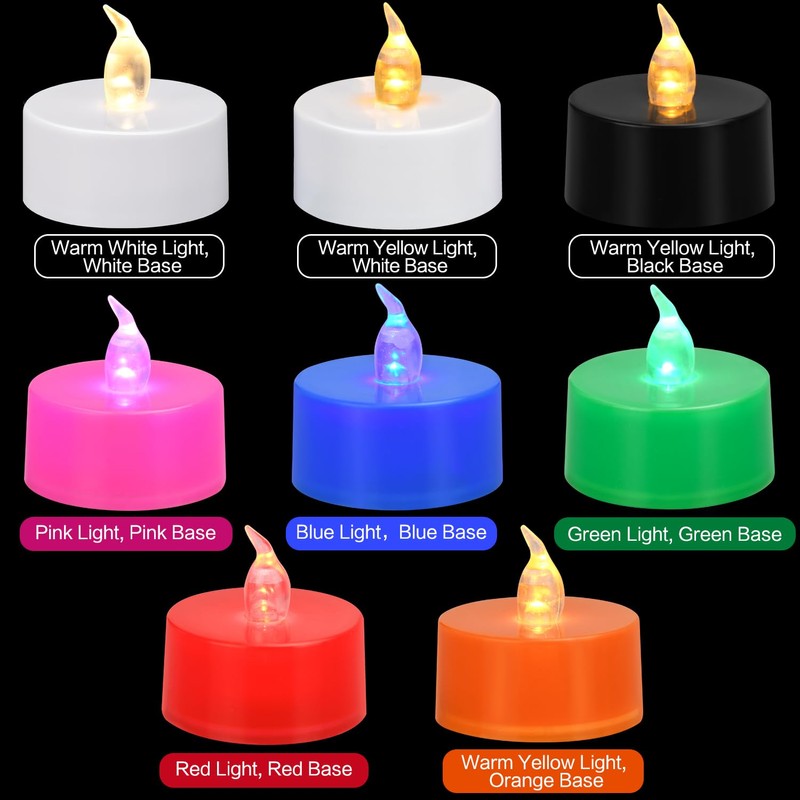 KOABY 12 Pack Green Light Non-Flickering Flameless Tea Lights, Green