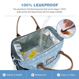 Lekesky Lunch Bag for Women Lunch Box Small Insulated Lunch Bag, Blue, 11L