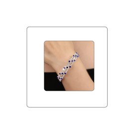 Sparkling Rhinestone Cuff Bangle Bracelet for Women Multicolor Beads Crystal Stretch Tennis Wrist Bracelets Birthday Prom Party Wedding Bridal Wrist Band Cuff Accessories, One Size, Alloy, rhinestone,