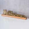levandeo Welcome Lettering L 45 cm Metal Gold Mango Wood