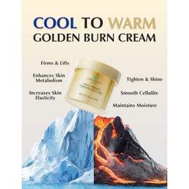 EXPRESSIONS WELLNESS Skin Tightening Cellulite Cream for Body: Golden Sweat Hot Cream for Loose Skin | B Flat Gel for Belly Thigh Butt & Arm Firming Toning Moisturizing Sculpting & Smoothing | 200G