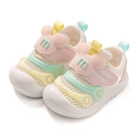 AOIREMON Boys Girls Shoes for Toddler/Little Kids Lightweight Breathable Baby First Walker Slippers for Indoor & Outdoor Activities with Adjustable Hook&Loop & Comfy Sole