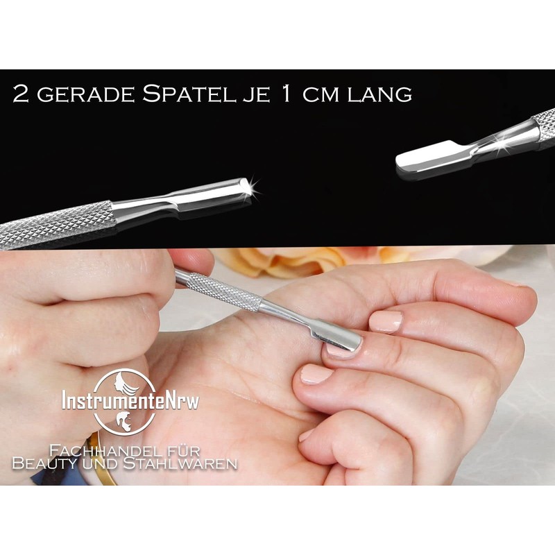 Pro Nagelhautschieber Spatel Pusher 2-Seitig, Edelstahl