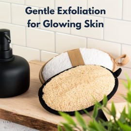 Loofah Sponge Pad (x2 Pack) - Natural Loofa Exfoliating Sponge, A Body Exfoliator Scrubber for Shower and Bath, Eco-Friendly Exfoliating Wash Scrub Luffa - x2 Pack