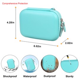 Elonbo Carrying Case for Canon Ivy 2/ Canon Ivy Mini Photo Printer, Portable Instant Smartphone Color Print Digital Camera Hard Travel Bag, Wireless Mobile Picture Printer Storage Holder, Green