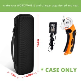 Carrying Case compatible with WORX WX081L ZipSnip Cutting Tool, Fabric Cutter Storage Bag Rotorazer Saw Container, Mini Circular Saw Organizer Box