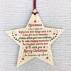 RED OCEAN CHRISTMAS BAUBLE Wooden Star Memorial Plaque For Mum