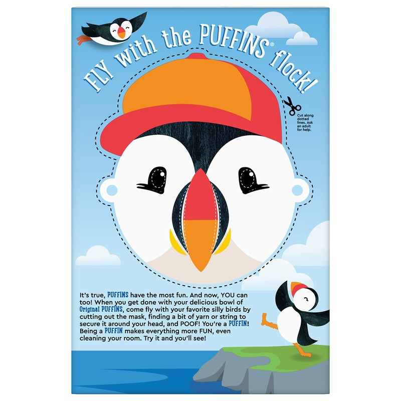 Original Puffins Cereal, Puffed Kids Cereal with Corn and Oats,