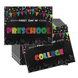 WaaHone 16 Grades First Day of School Chalkboard Photo Prop Sign 8''x10'' Back to School Photo Prop Signs