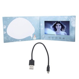 Video Greeting Card 7 Inch Rechargeable DIY Digital HD Video Brochure with 2GB Memory for Mother's Day Father's Day Christmas Anniversary Blue