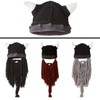 WUODHTW Men's Head Barbarian Vagabond Beanie Long Beard Viking Knit