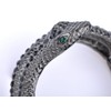 Alilang Womens Gunmetal Tone Black Rhinestones Antique Snake Wrap Bangle