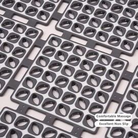 Bylphy Square Shower Mat Non Slip Anti Mould, 60 x 60 CM Shower Mats for Inside Shower, Anti Slip Shower Mat for Elderly with Strong Suction Cups and Drain Holes, Machine Washable