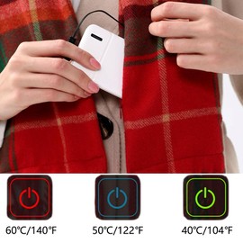 USB Recharge Heated Scarf with 3 Heating Levels, Electric Heated Scarf Long Neck Scarfs Heat Pad Massage Neck Wrap, Dark Curry