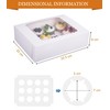 LONGTEAM 6-Set Cupcake Boxes Hold 12 Standard Cupcakes, Food Grade
