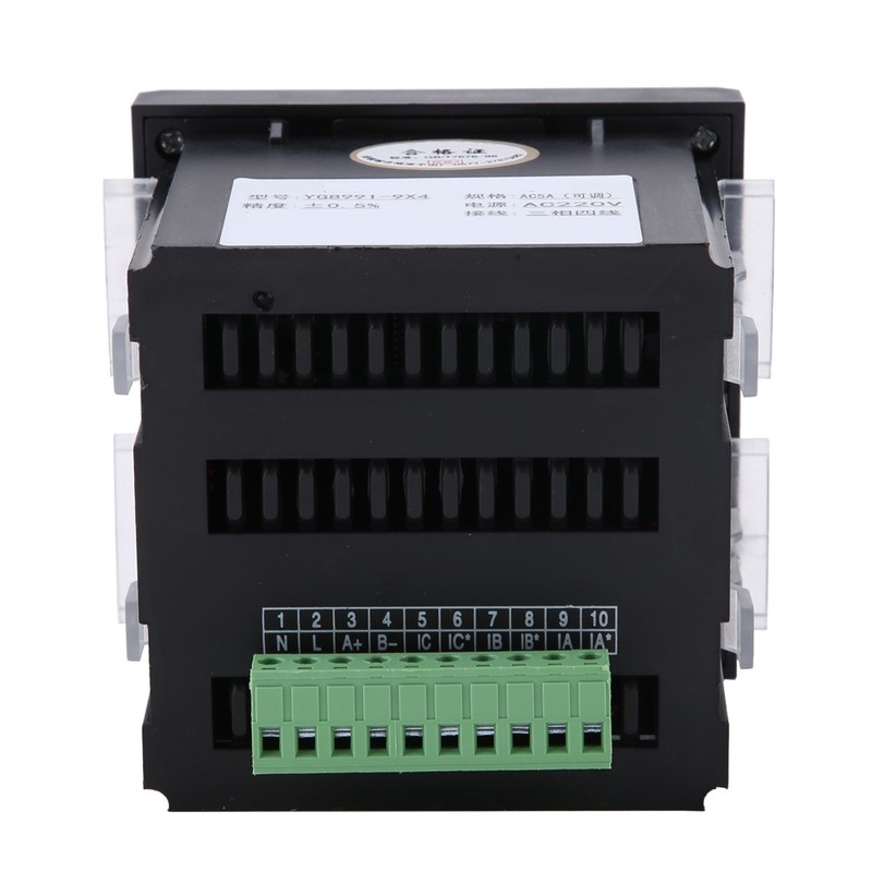 Digital Intelligent Display Three Phase Programmable AC Ammeter(Black)