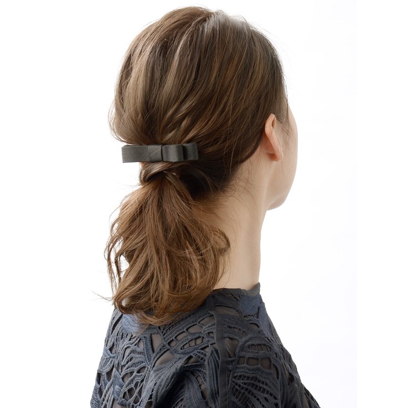 VINGTAINE Simple Grosgrain Ribbon Barrette Elegant Office Daily Hair Clip