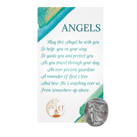 Earth Therapy - Value 10 Pack - Pocket Guardian Angel Coins with Serenity Prayer Cards - Token Charm for Wallet or Car - Blessing Gift for Yourselves and Your Loved Ones