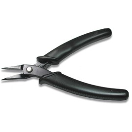 The Beadsmith Hi-Tech Chain Nose Pliers, 5.5 inches (140mm) with high Carbon Steel Head, Black Comfort Grip Handle with Spring, Tool for Jewelry Making, Electronics or Micro Mechanics