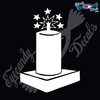 Eyecandy Decals Fireworks Mortar 6 INCH White Decal Sticker