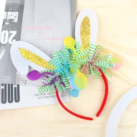 Doneace Easter Bunny Ears Headband Sparkle Rabbit Ears Headband for Women Girls Rabbit Animal Hair Accessories for Kids Adult Easter Party Headwear Festival Headdress Hair Decorations 1PCS