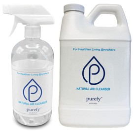 PUREFY Natural Air Cleanser (24oz+68oz Refill), Eliminate airborne matters. Odor eliminator. Unscented, Hypoallergenic. No residue. Safe for babies and surfaces.