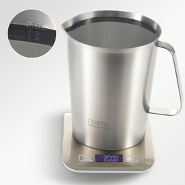 CURTA 18/8 Stainless Steel Measuring Cup with Handle and Pour Lip 64 OZ (8 Cup, 2000 ML)