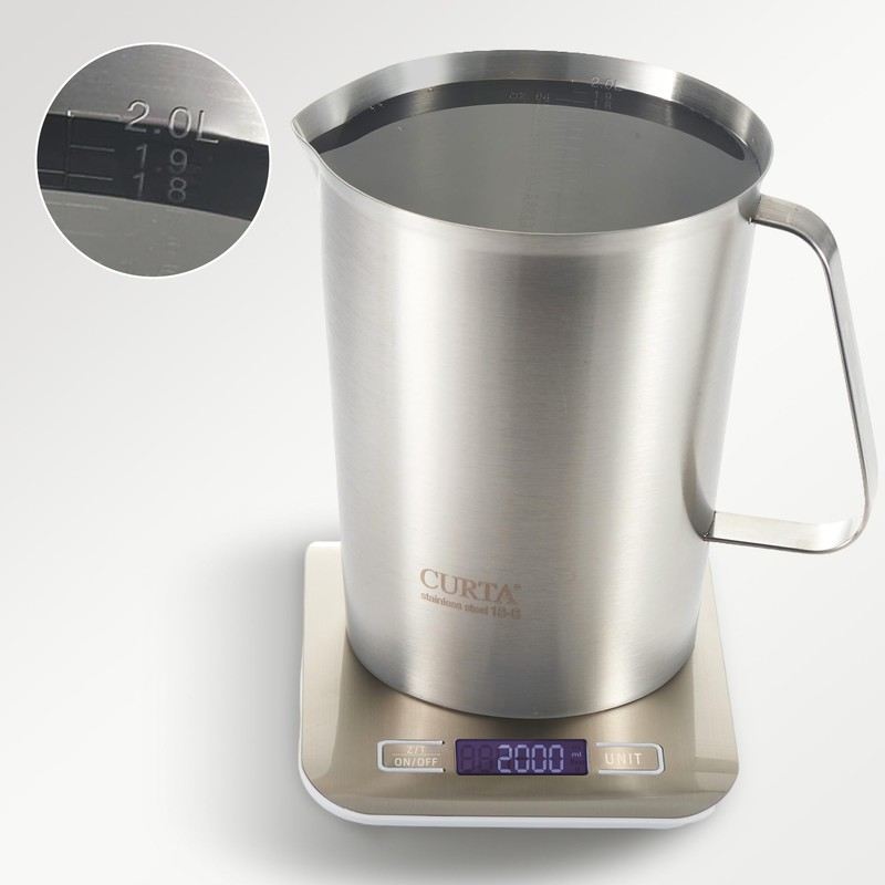 CURTA 18/8 Stainless Steel Measuring Cup with Handle and Pour