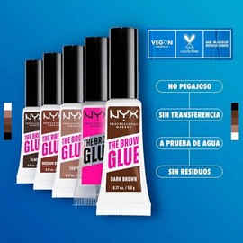 NYX Professional Makeup The Brow Glue Instant Brow Styler, gel de cejas, fórmula vegana, fijación por 16H, acabado natural sin residuos y resiste a tr
