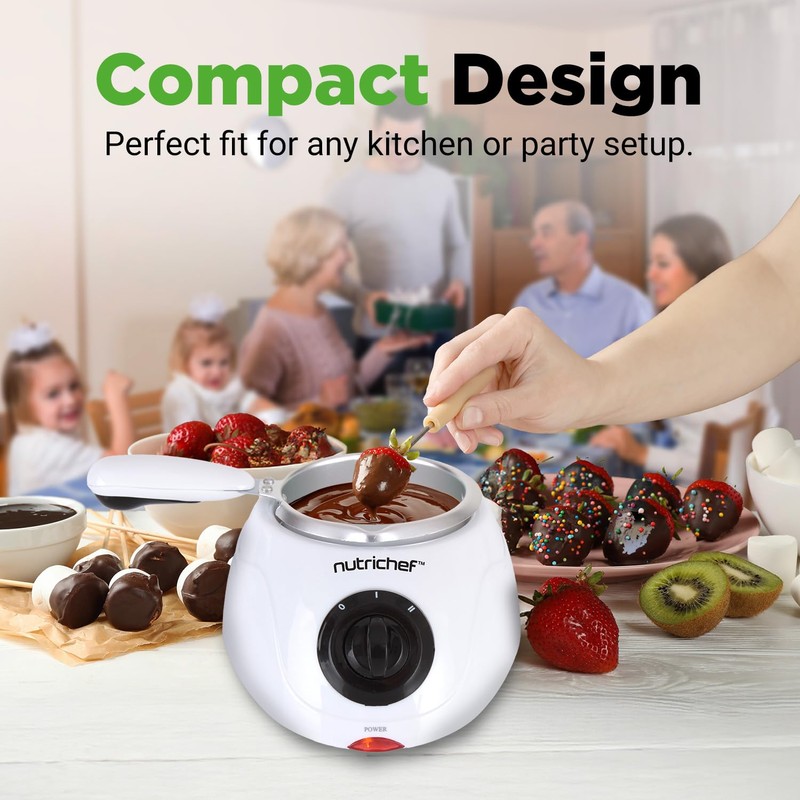 NutriChef Electric Fondue Pot | 25W Chocolate Melting Warmer |