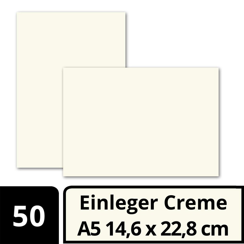 Gustav Neuser 50 x Simple Insert Paper for A5 Folding
