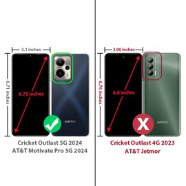WDHD for Cricket Outlast 5G 2024 Case, AT&T Motivate Pro 5G with [Built-in Screen Protector], [9FT Military Grade Drop Tested] Full-Body Protective Shockproof Bumper Case (Marble Sapphire)