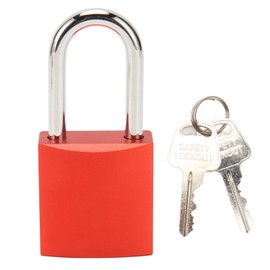 Safety Padlock Industrial Aluminum Steel Lock Beam Anodized Isolation Lockout Padlock Red for Industrial Chemical