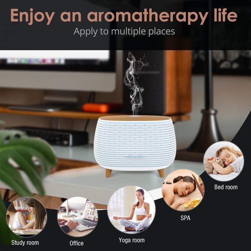APOMATOT 2-in-1 BT Speaker & Ultrasonic Essential Oil Diffuser,Aromatherapy Diffuser