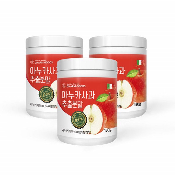 Chamgoods 100% Anuka Apple Extract Powder Anuka Inuka 3 cans / 참굿즈 100% 아누카사과 추출물 분말 아누카 이누카 3통