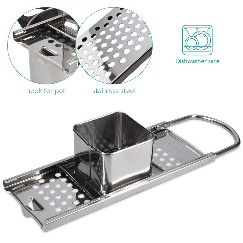 Navaris Stainless Steel Spaetzle Maker - Traditional Homemade German Egg
